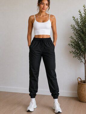 Nike Black Woven Jogger Track Pants Size Small
